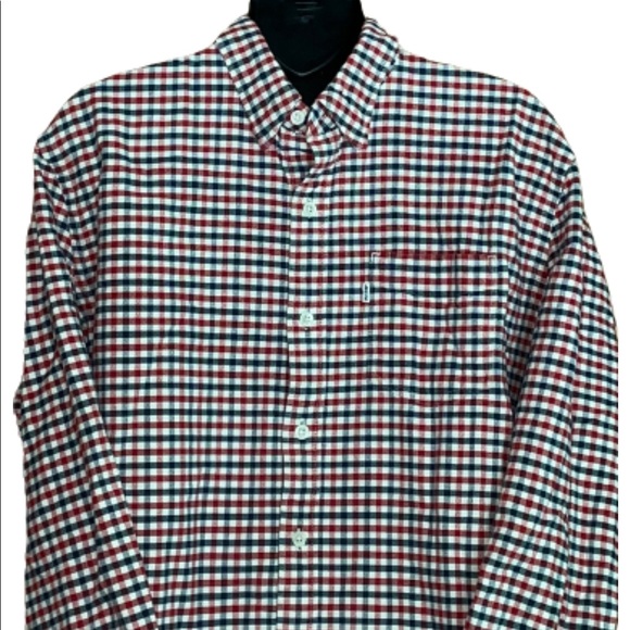 Levi’s red, blue and white checkered button down casual dress shirt EUC … - Picture 1 of 7